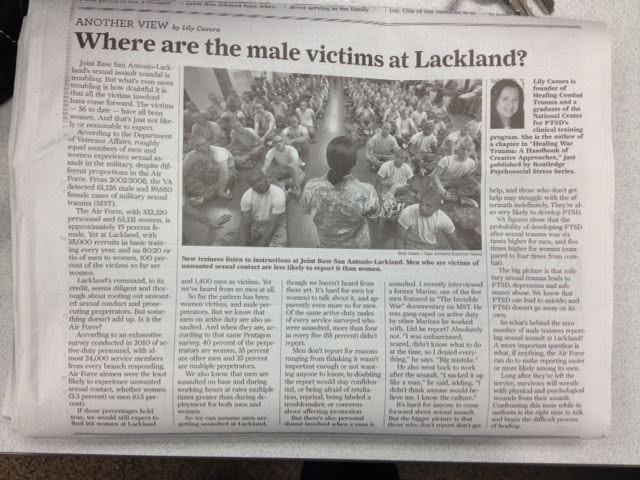 Lackland op-ed: Where are the male victims? San Antonio Express-News, January 2013